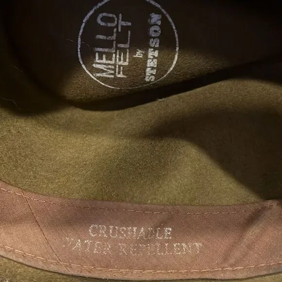 Mello Felt By Stetson Men’s Crushable Brown Hat 100% Wool Sz M/ L Made In USA - Picture 7 of 8